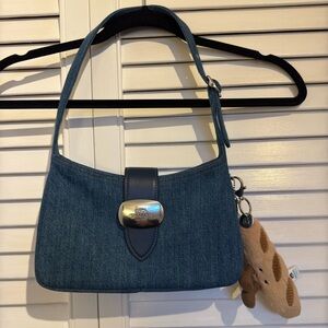 Stylish Blue Coach Denim Shoulder Bag